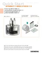 Siemens SITRANS F C MASS 2100 DI 1.5 Quick Start Manual preview