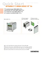 Preview for 1 page of Siemens SITRANS F C MASSFLO MASS 6000 Quick Start Manual