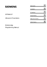 Preview for 1 page of Siemens SITRANS F FS200 Utility Programming Manual