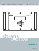 Siemens SITRANS FUS1020 Manual preview