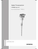 Siemens SITRANS LR Quick Start Manual preview