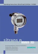 Siemens SITRANS P ZD Series Operating Instructions Manual предпросмотр