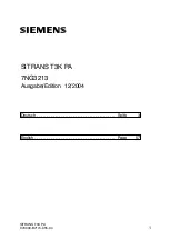 Preview for 1 page of Siemens SITRANS T3K PA Instruction Manual