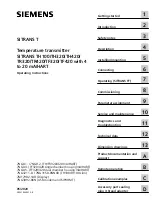 Предварительный просмотр 1 страницы Siemens SITRANS TH320 Operating Instructions Manual