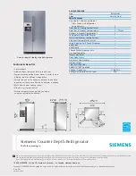 Preview for 1 page of Siemens SKU S20CS80SNS Features And Benefits