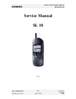 Siemens SL10 Service Manual предпросмотр