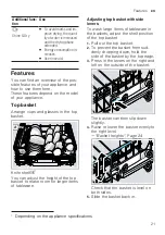 Предварительный просмотр 21 страницы Siemens SN65Z800BE User Manual