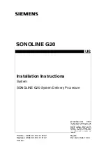 Siemens Sonoline G20 Installation Instructions Manual preview