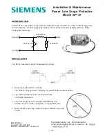 Siemens SP-37 Installation & Maintenance preview