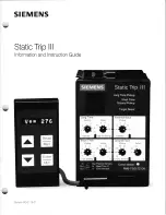 Siemens Static Trip III Instruction Manual preview