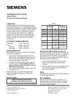 Preview for 1 page of Siemens SZE-4X Installation Instructions