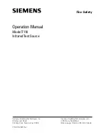 Preview for 1 page of Siemens T110 Operation Manual