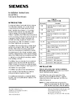 Siemens TBM-2 Installation Instructions preview