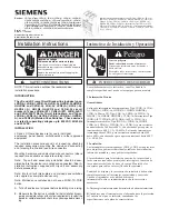 Siemens TC1J6600 Installation Instructions preview