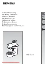 Preview for 1 page of Siemens TK 50 N 01 Operating Instructions Manual
