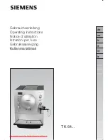 Предварительный просмотр 1 страницы Siemens TK 64 Series Operating Manual