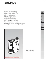 Siemens TK 70 N 01 Operating Instructions Manual preview