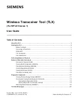 Siemens TLX User Manual preview