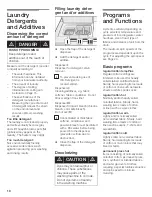 Предварительный просмотр 19 страницы Siemens ultraSense plus WFXD8400UC Operating, Care And Installation Instructions Manual