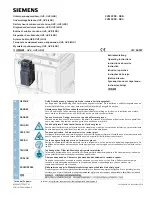 Siemens UVR Operating Instructions preview