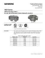 Preview for 1 page of Siemens VGD Series Technical Instructions