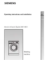 Preview for 1 page of Siemens Washing machine Operating Instructions And Installation