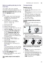 Предварительный просмотр 43 страницы Siemens WD14H490AU Instruction Manual And Installation Instructions