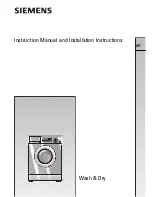 Siemens WDI1441 Instruction Manual And Installation Instructions preview