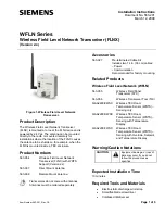 Siemens WFLN Series Installation Instructions preview