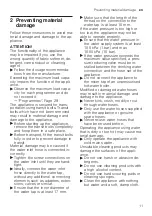 Preview for 11 page of Siemens WG56A6B00W User Manual And Installation Instructions