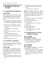 Preview for 12 page of Siemens WG56G2MEDN User Manual And Installation Instructions