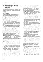 Preview for 10 page of Siemens WM10J18SZA User Manual And Installation Instructions