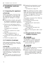 Preview for 12 page of Siemens WM10J18SZA User Manual And Installation Instructions