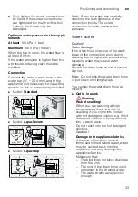 Предварительный просмотр 33 страницы Siemens WM10K160GR Instruction Manual And Installation Instructions