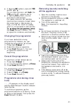 Предварительный просмотр 21 страницы Siemens WM12K222IL Instruction Manual And Installation Instructions