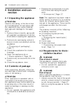 Preview for 12 page of Siemens WM12N280EP User Manual And Installation Instructions