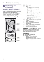 Предварительный просмотр 14 страницы Siemens WM12W467IL Instruction Manual And Installation Instructions