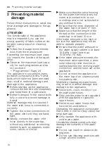 Preview for 10 page of Siemens WM14VMHADN User Manual And Installation Instructions