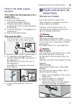 Предварительный просмотр 37 страницы Siemens WM14W640IL Instruction Manual And Installation Instructions