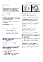 Предварительный просмотр 37 страницы Siemens WM14W768DN Instruction Manual And Installation Instruction