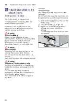 Предварительный просмотр 44 страницы Siemens WM14W790IN Instruction Manual And Installation Instructions