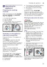 Предварительный просмотр 23 страницы Siemens WM16W560GC Instruction Manual And Installation Instructions