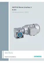 Siemens Worm Gearbox S 5 BA 2012 Operating Instructions Manual preview