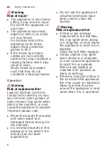 Preview for 8 page of Siemens WT45HV10GC Installation And Operating Instructions Manual