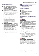 Preview for 13 page of Siemens WT45M260ES Installation And Operating Instructions Manual