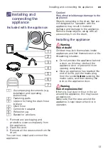 Preview for 13 page of Siemens WT45W510EE Installation And Operating Instructions Manual