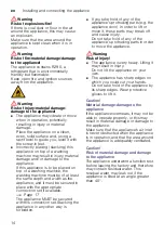 Preview for 14 page of Siemens WT47RTW0DN Installation And Operation Instructions Manual