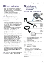 Preview for 13 page of Siemens WT47URH1ES Installation And Operating Instructions Manual