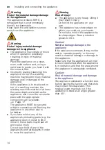 Preview for 14 page of Siemens WT47W540ZA Installation And Operating Instructions Manual