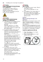 Preview for 14 page of Siemens WT47W590CS Installation And Operating Instructions Manual